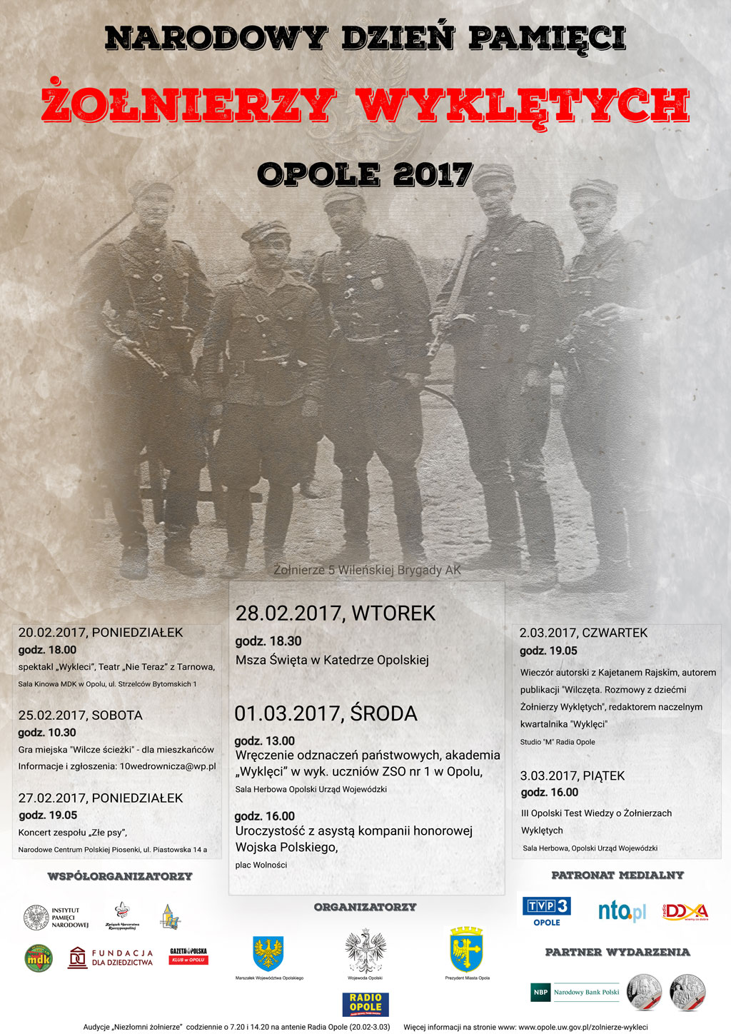 Plakat opolskich obchodów Narodowego Dnia Pamięci Żołnierzy Wyklętych [materiały organizatora]